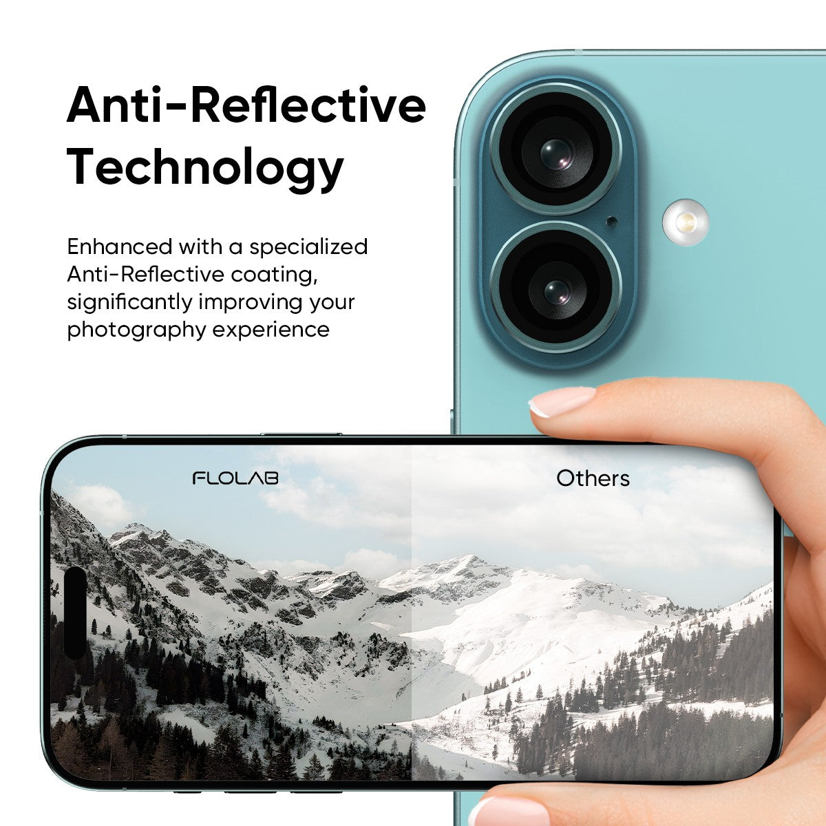 NanoArmour for iPhone 16 / iPhone 16 Plus Anti-Reflective Camera Protector - Match 5 iPhone 16 Colors