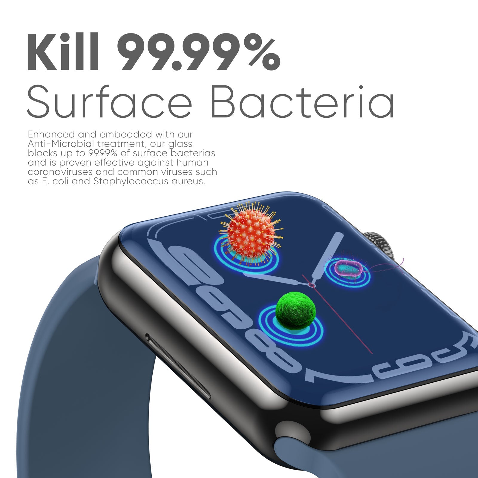 Hybrid Glass NanoArmour for Apple Watch Series 8 Screen Protector