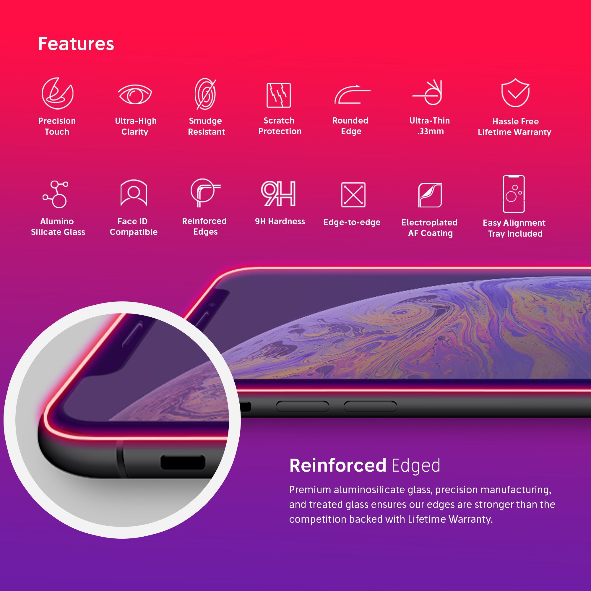 NanoArmour for iPhone XR Anti-Blue Light Screen Protector Case Friendly