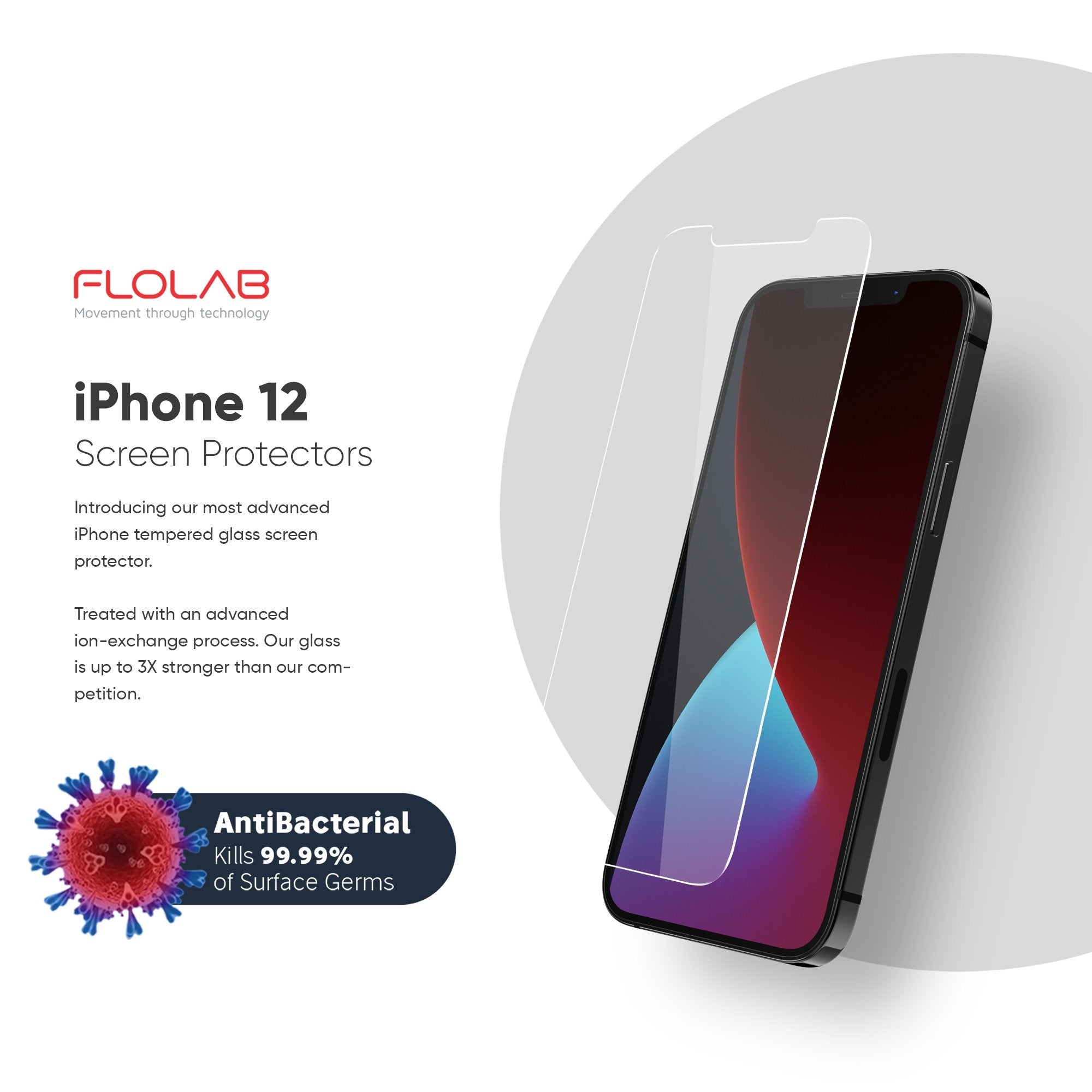 NanoArmour for iPhone 12 Pro Best Screen Protector Antimicrobial Case Friendly