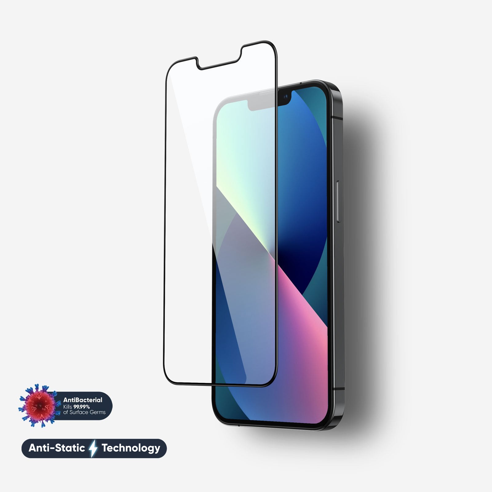 NanoArmour for iPhone 13 Screen Protector Antimicrobial Anti-Dust Edge-to-Edge