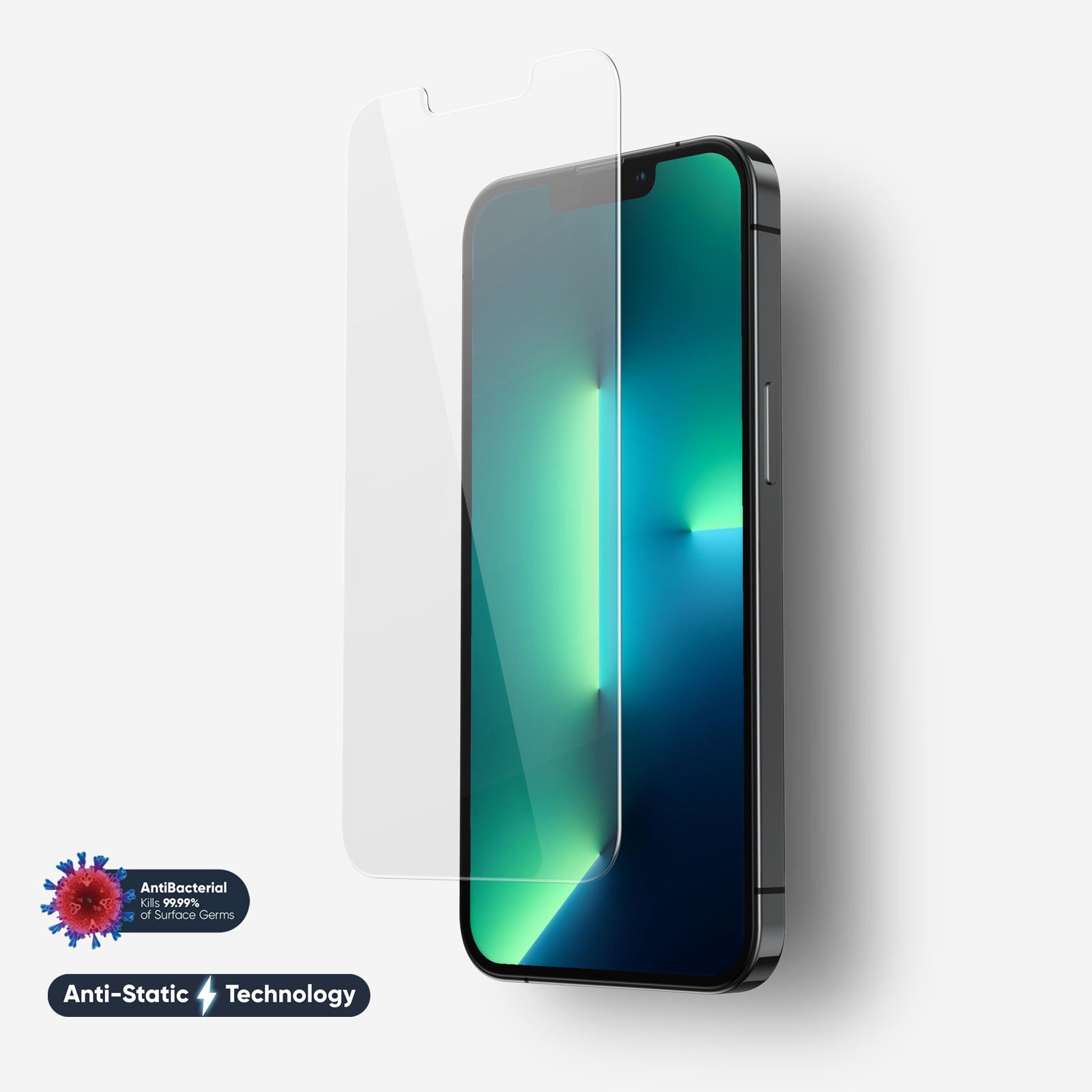 NanoArmour for iPhone 13 Pro Max Screen Protector Anti-Microbial Anti-Static