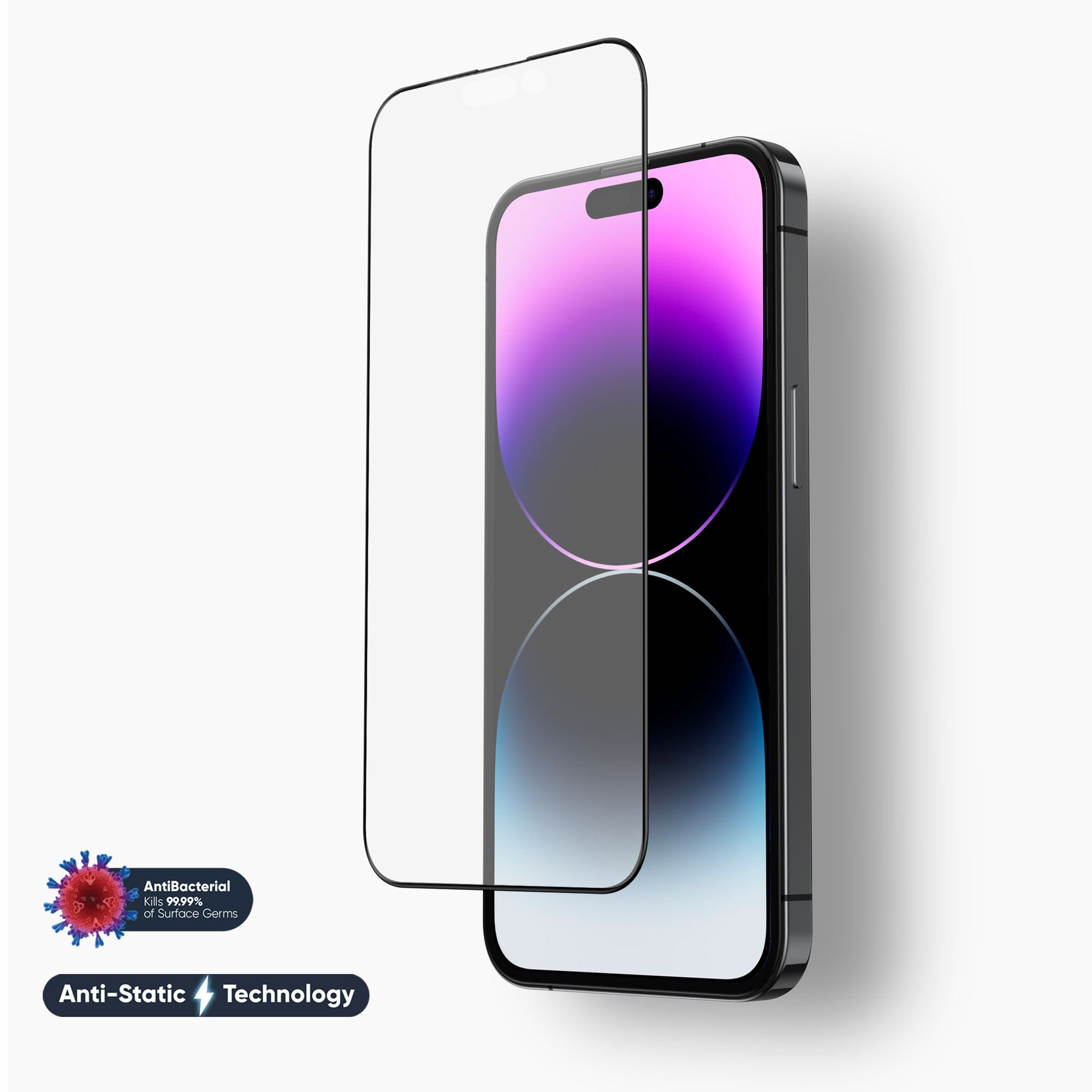 NanoArmour for iPhone 14 Pro Max Anti-Glare Matte Antimicrobial Anti-Dust Edge-to-Edge