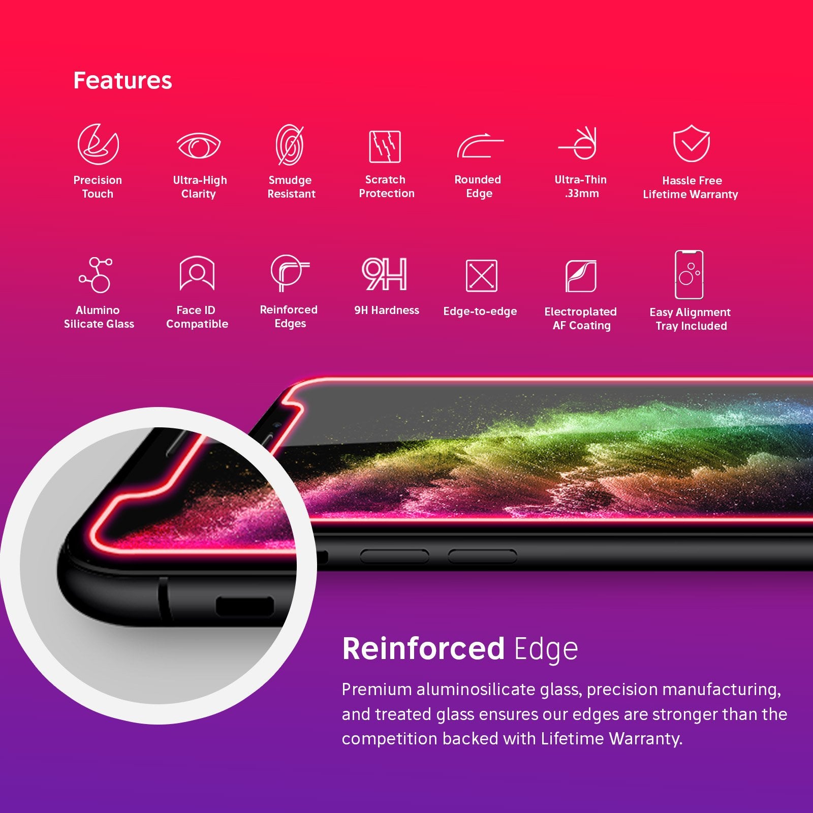 NanoArmour Screen Protector for iPhone XR Antimicrobial Case Friendly
